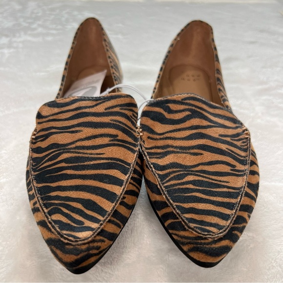 NEW Loafers Micah Pointy Toe Flats Faux Suede Animal Tiger Print Brown Black 6.5 - Picture 11 of 14
